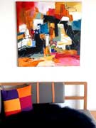 Maleri: 80x80 Annette Pr�stegaard, Kvadrat, Hallingdal